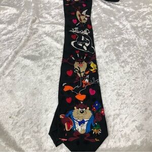 1993 Looney Tunes Tie 100% silk vintage Valentine’s Day novelty necktie